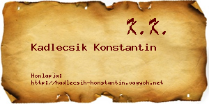 Kadlecsik Konstantin névjegykártya